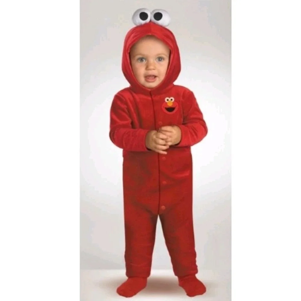Sesame Street Elmo Costume Baby 12-18 Mo Red Tickle Me Pajama 2011 Sleeper